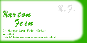 marton fein business card